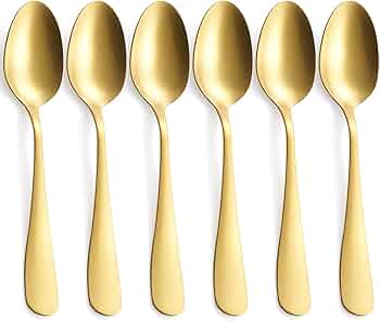 Premium Gold Stainless Steel Table Spoon Set – 6pcs Luxury Dining Spoons | Heavy Duty Kitchen Cutlery for Home, Hotel & Restaurant