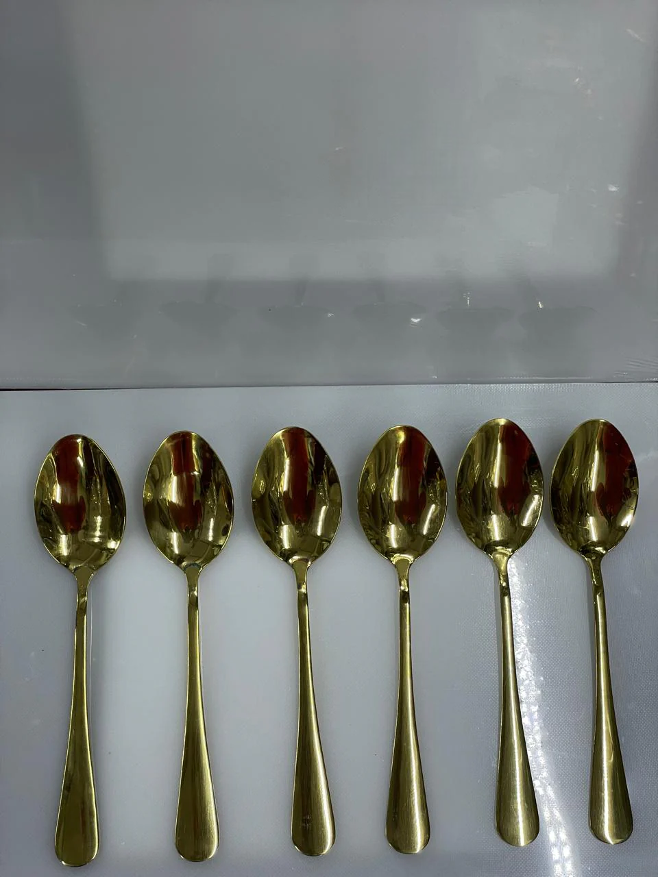 Premium Gold Stainless Steel Table Spoon Set – 6pcs Luxury Dining Spoons | Heavy Duty Kitchen Cutlery for Home, Hotel & Restaurant