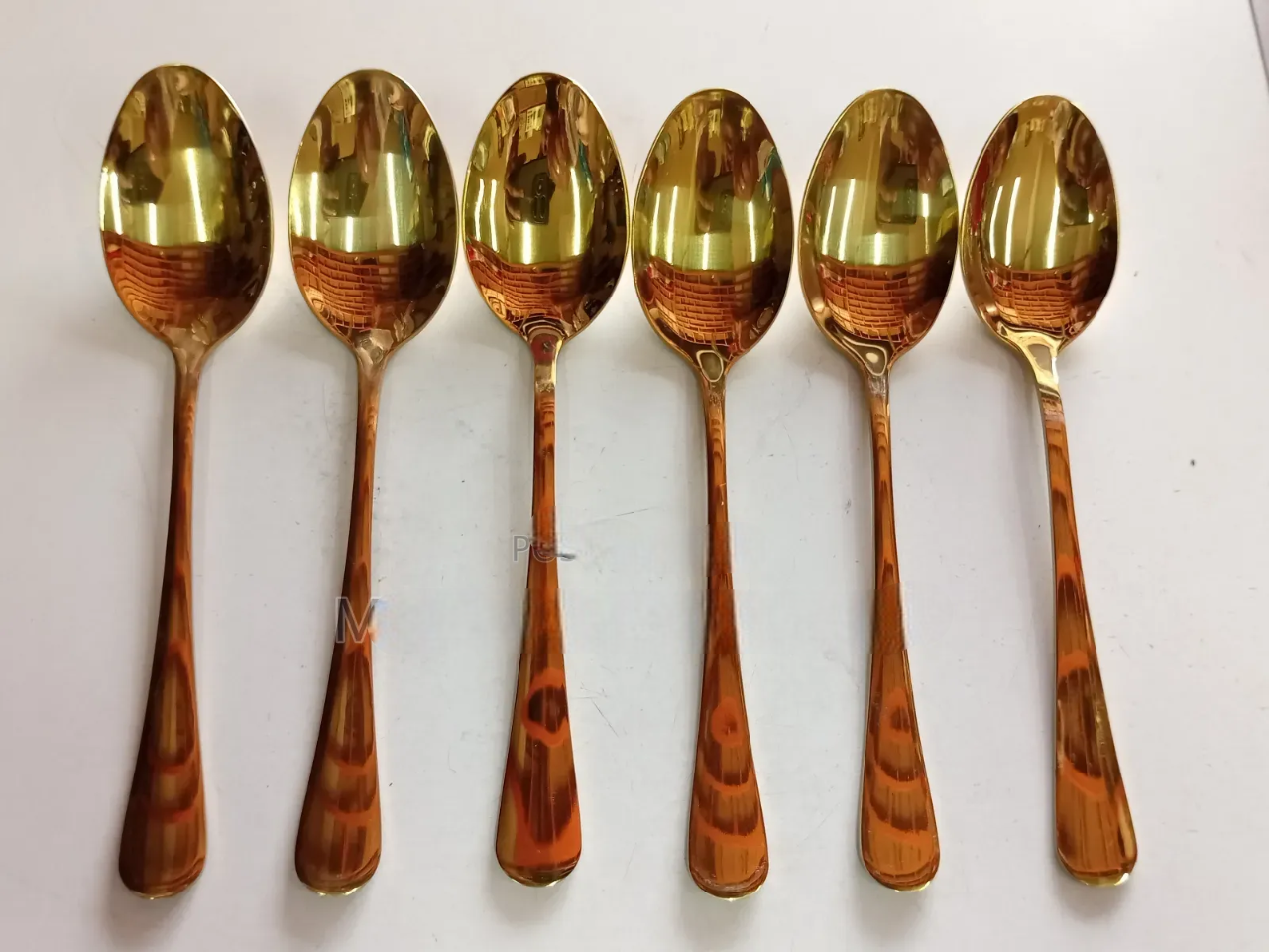 Premium Gold Stainless Steel Table Spoon Set – 6pcs Luxury Dining Spoons | Heavy Duty Kitchen Cutlery for Home, Hotel & Restaurant