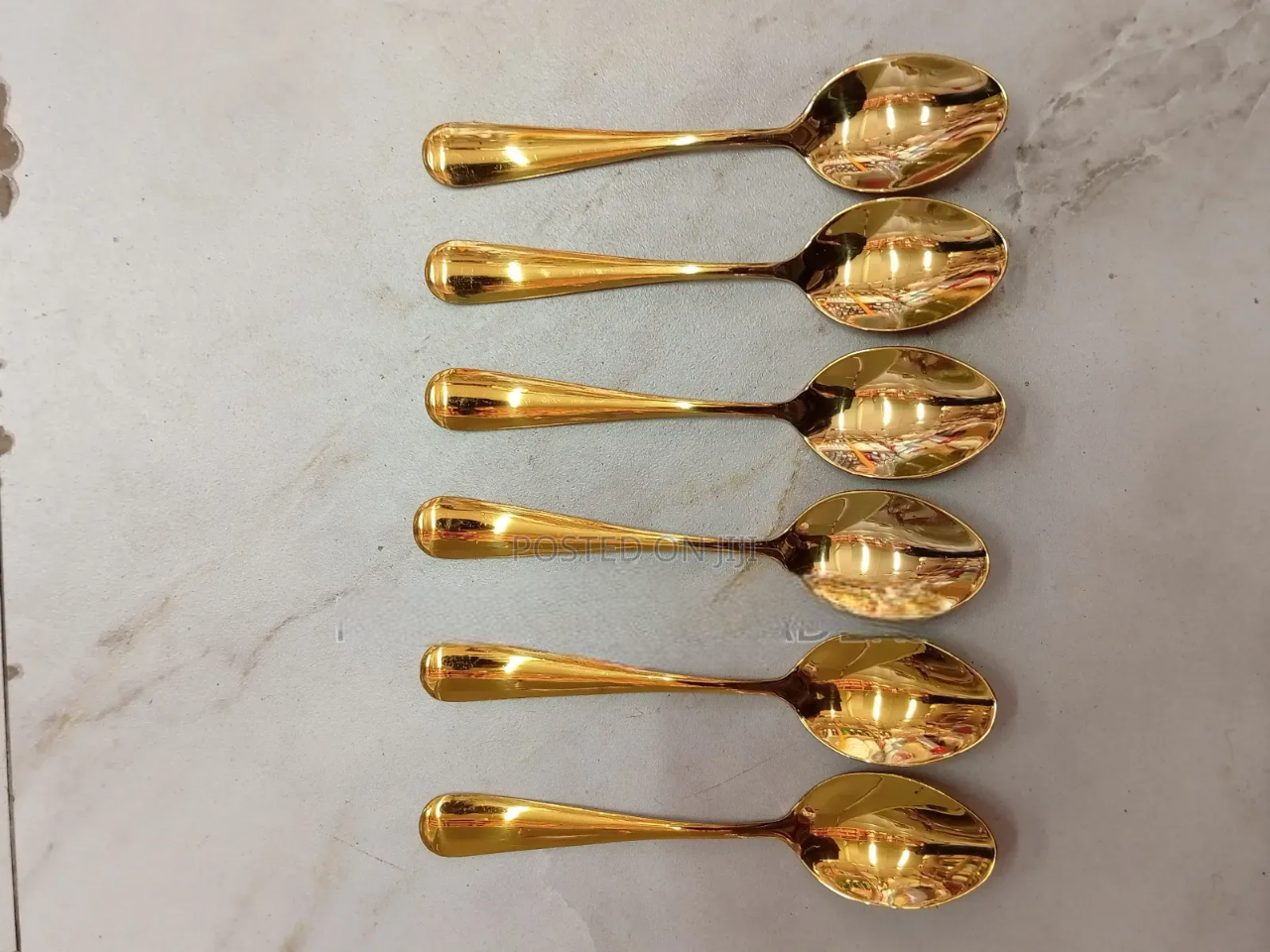 Premium Gold Stainless Steel Table Spoon Set – 6pcs Luxury Dining Spoons | Heavy Duty Kitchen Cutlery for Home, Hotel & Restaurant