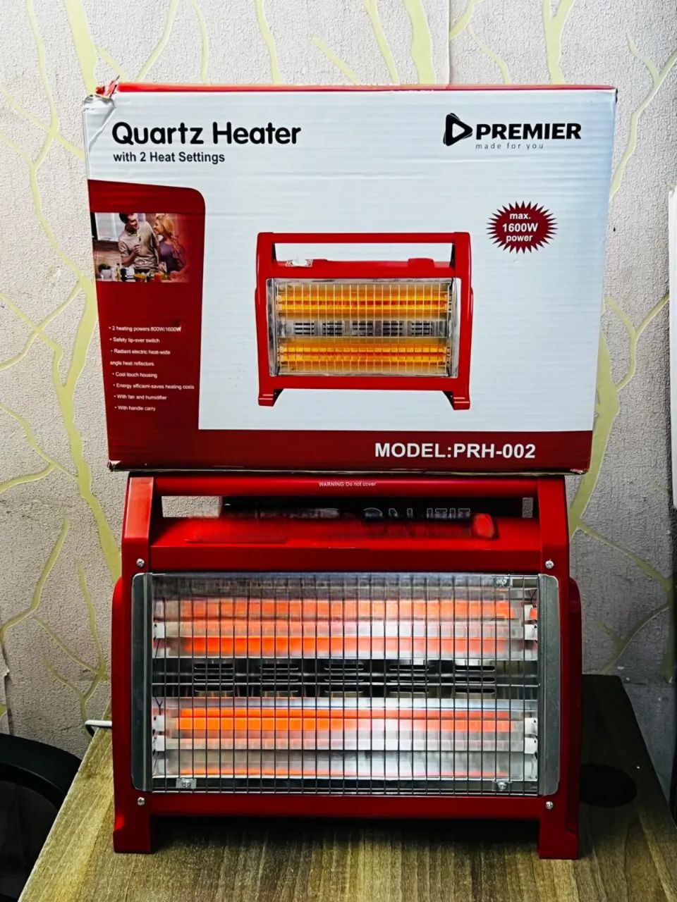 Electric Room Heater Premier Quartz – Portable Energy-Saving Fan Heater for Home & Office. Efficient & Portable Electric Heater for Home & Office