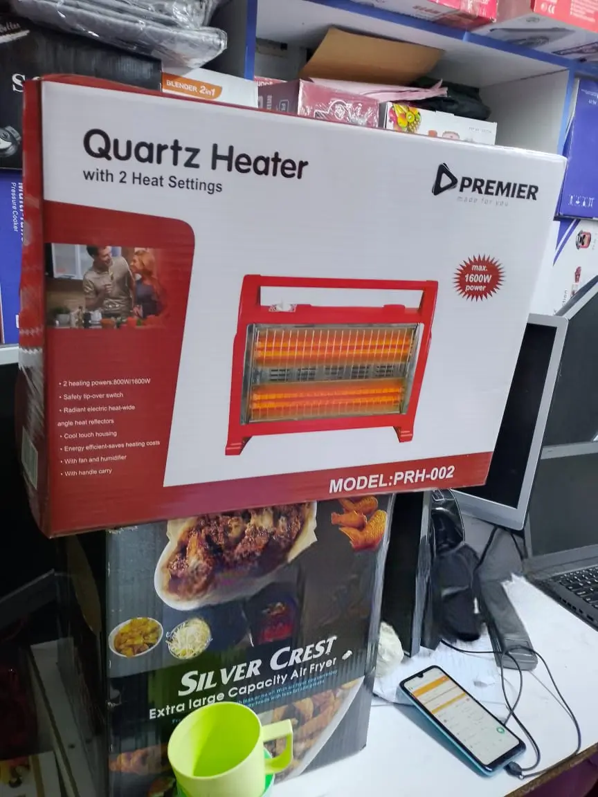 Electric Room Heater Premier Quartz – Portable Energy-Saving Fan Heater for Home & Office. Efficient & Portable Electric Heater for Home & Office