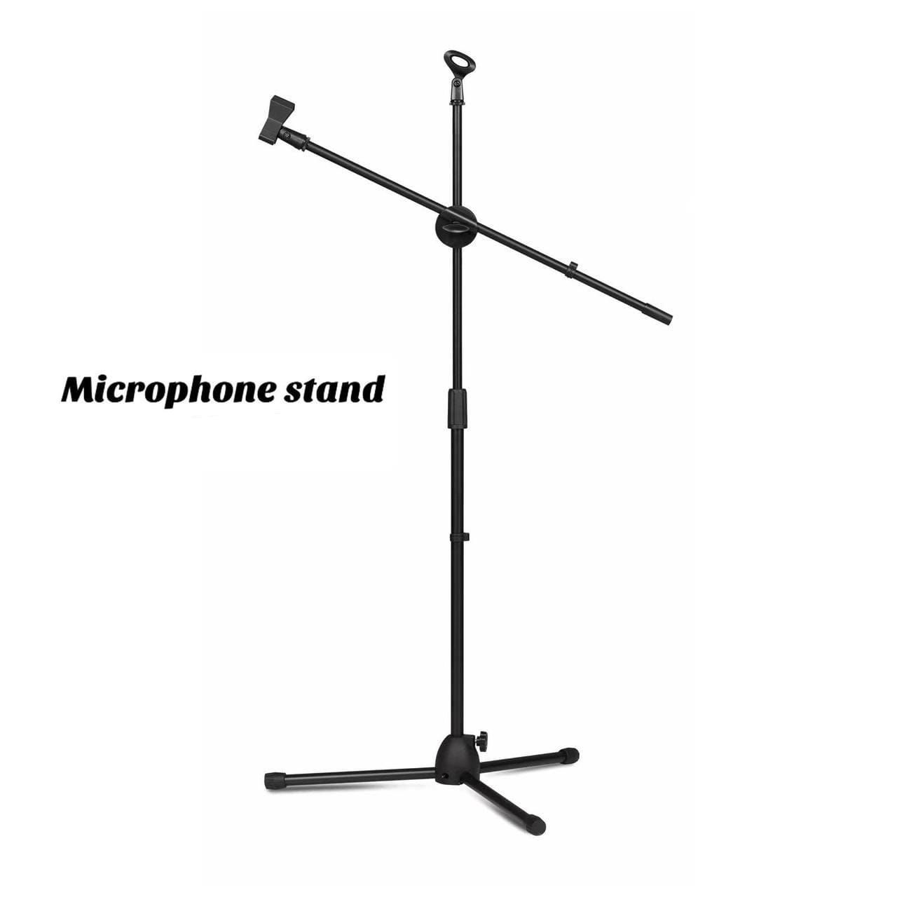 Professional Adjustable Microphone Stand with Boom Arm – Heavy Duty Metal Mic Stand for Studio Recording, Podcast, Karaoke, Church, DJ, Live Stage & Broadcasting