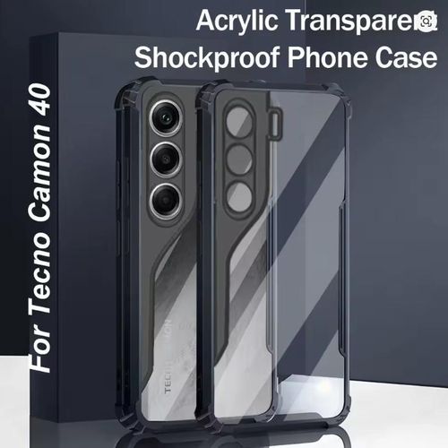 New Case Tecno Camon 40 Pro Premium Clear Case: Showcase your phone's original design with this colorless, transparent cover. Features stylish black, anti-slip edges and heavy-duty Phone Cover/Case