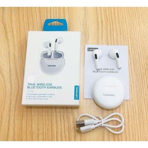 Lenovo Earbuds/Earphones/Earpods/Headphones witeBluetooth Airpods, Mini Headset, wireless Heavy Bass, TWS Bluetooth-compatible 5.0 Mini In-ear Headphones with Mic