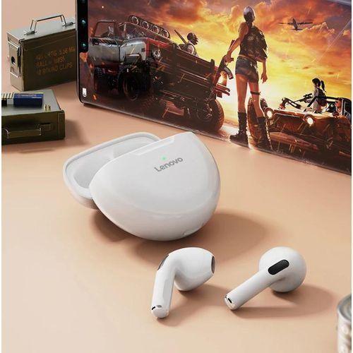 Lenovo Earbuds/Earphones/Earpods/Headphones witeBluetooth Airpods, Mini Headset, wireless Heavy Bass, TWS Bluetooth-compatible 5.0 Mini In-ear Headphones with Mic