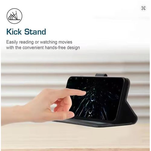 Tecno Spark 40 Pro Plus (+) Flip Cover Luxury Black with Steel Film Shockproof Protection Wallet Book Leather Heavy Protective Phone Case/ cover