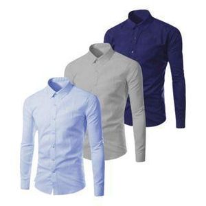 Men’s Official Long Sleeve Shirts 3 Pack – Premium Slim Fit Formal Business & Office Wear Dress Shirts for Professional Style-  Size S, M,XL,XXL,XXXL,XXXXL,XXXXXL