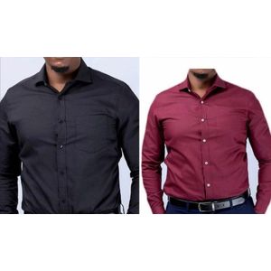 Men’s Official Long Sleeve Shirts 2 Pack – Premium Slim Fit Formal Business & Office Wear Dress Shirts for Professional Style-  Size S, M,XL,XXL,XXXL,XXXXL,XXXXXL
