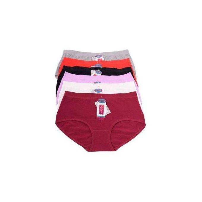 AD Fashion Style 6 Pcs Pure Cotton Seamless Ladies Pants – Soft Breathable No-Show Underwear Set for Women with Full Coverage & Comfort Fit – Assorted Colors