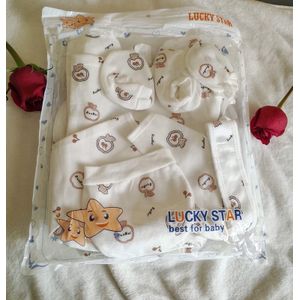 Lucky Star 11 Pieces Unisex New Born Baby Receiving Set – Assorted Prints & Flowers – 100% Cotton Layette Bundle with Romper, Tops, Trousers, Hat, Mittens, Bib & More for 0-12 Months