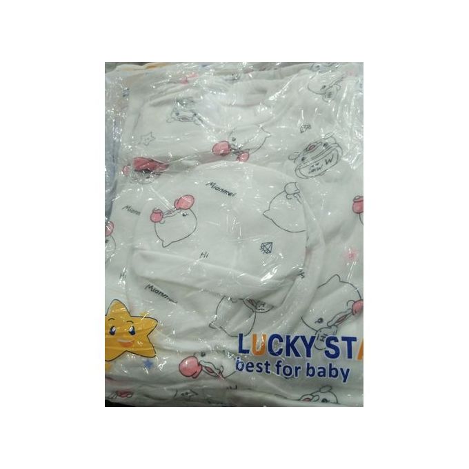 Lucky Star 11 Pieces Unisex New Born Baby Receiving Set – Assorted Prints & Flowers – 100% Cotton Layette Bundle with Romper, Tops, Trousers, Hat, Mittens, Bib & More for 0-12 Months