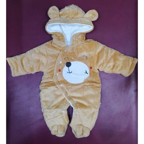 Baby Heavy Romper Warm & Soft Brown – Assorted Cartoon Theme Cozy Winter Romper for Infants with Plush Comfort & Cute Designs