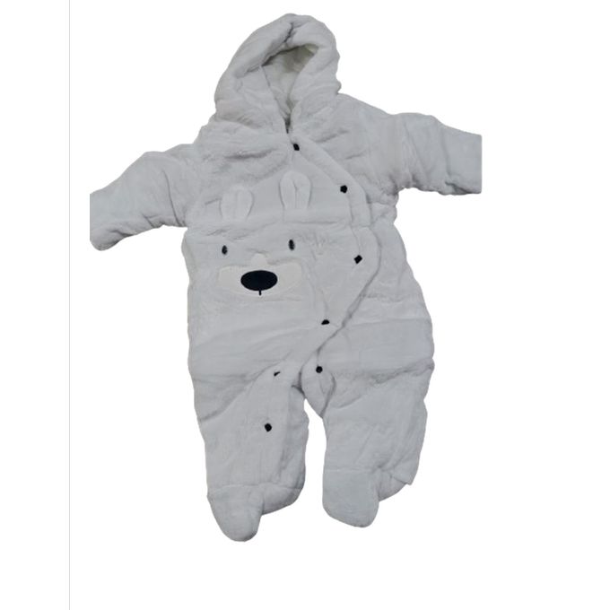 Baby Heavy Romper Warm & Soft White – Assorted Cartoon Theme Cozy Winter Romper for Infants with Plush Comfort & Cute Designs