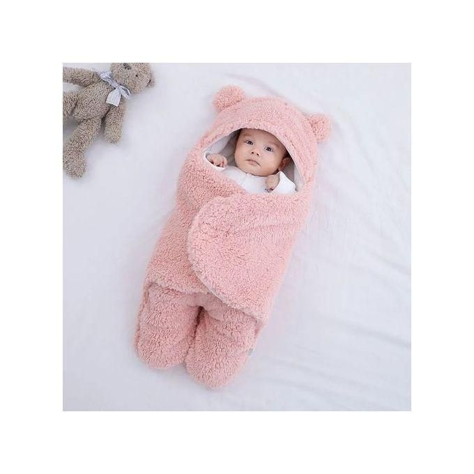 Newborn Baby Blanket Swaddle Wrap Plush Hooded Sleeping Bag – Ultra-Soft Warm Infant Wrap with Cozy Hood & Comfortable Sleeping Design