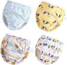 Baby Kids Pee Potty Training Pants 3 Pcs – Reusable Anti-Leakage Diaper Underwear with Assorted Cartoon Designs for Toilet Training
