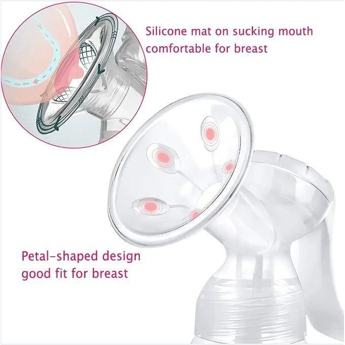 150ml Manual Breast Pump with Free Baby Bottle Cap – Portable, Easy-to-Use Breastfeeding Essential for New Moms