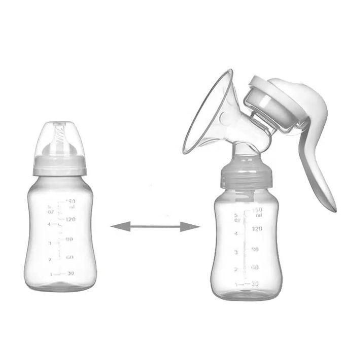 150ml Manual Breast Pump with Free Baby Bottle Cap – Portable, Easy-to-Use Breastfeeding Essential for New Moms