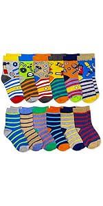 6 Pairs Bright Unisex Happy Kids Socks – Multicoloured Soft Cotton Socks for Toddlers & Children