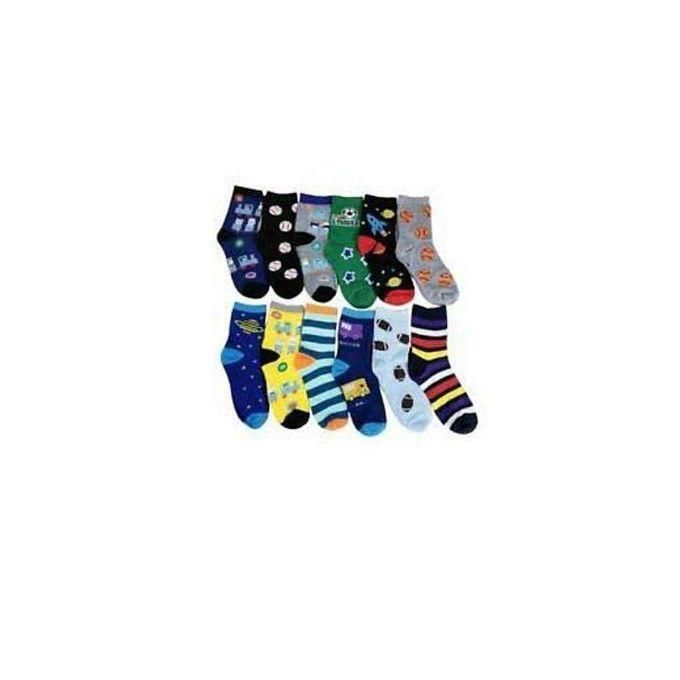 6 Pairs Bright Unisex Happy Kids Socks – Multicoloured Soft Cotton Socks for Toddlers & Children