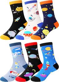 6 Pairs Bright Unisex Happy Kids Socks – Multicoloured Soft Cotton Socks for Toddlers & Children