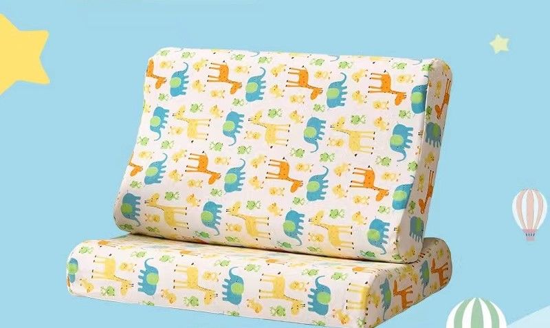 Kids Latex Pillow 27x44cm A-Class Cotton Cartoon Pillowcase Baby Neck Pillow