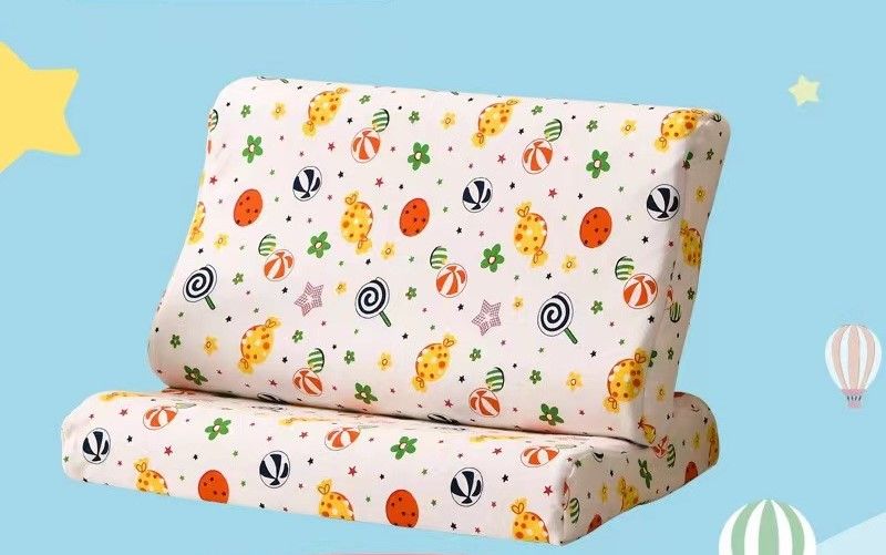 Kids Latex Pillow 27x44cm A-Class Cotton Cartoon Pillowcase Baby Neck Pillow