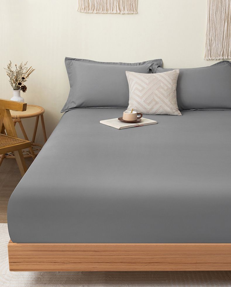 One Piece Solid Brushed Fitted Sheet Soft Skin-Friendly Single Double Bed Mattress Cover Dustproof Protector Bedding