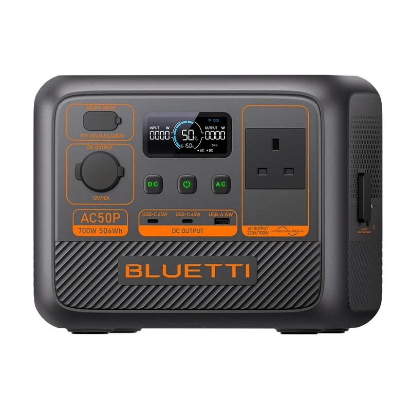 BLUETTI AC50P 700W Portable Power Station – 504Wh Solar Generator Backup Battery for Home & Camping
