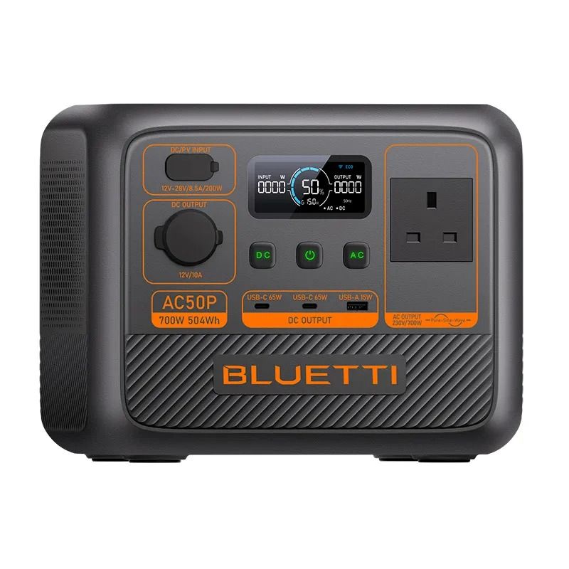 BLUETTI AC50P 700W Portable Power Station – 504Wh Solar Generator Backup Battery for Home & Camping