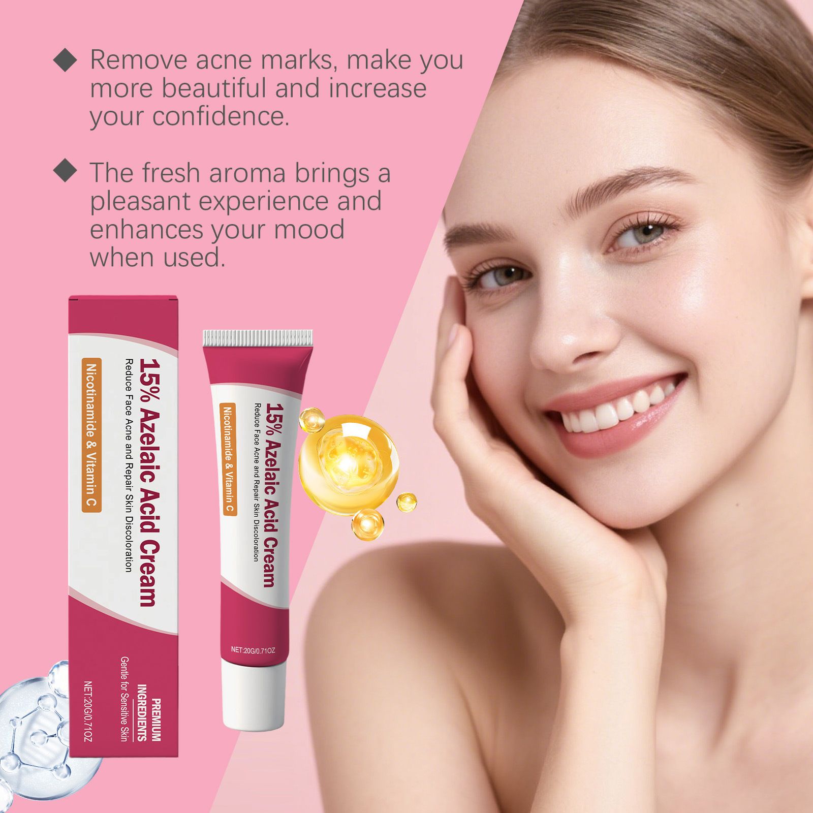 Facial care essence cream with herbal ingredients, gentle and comfortable, cleanses facial acne, making skin delicate and smooth