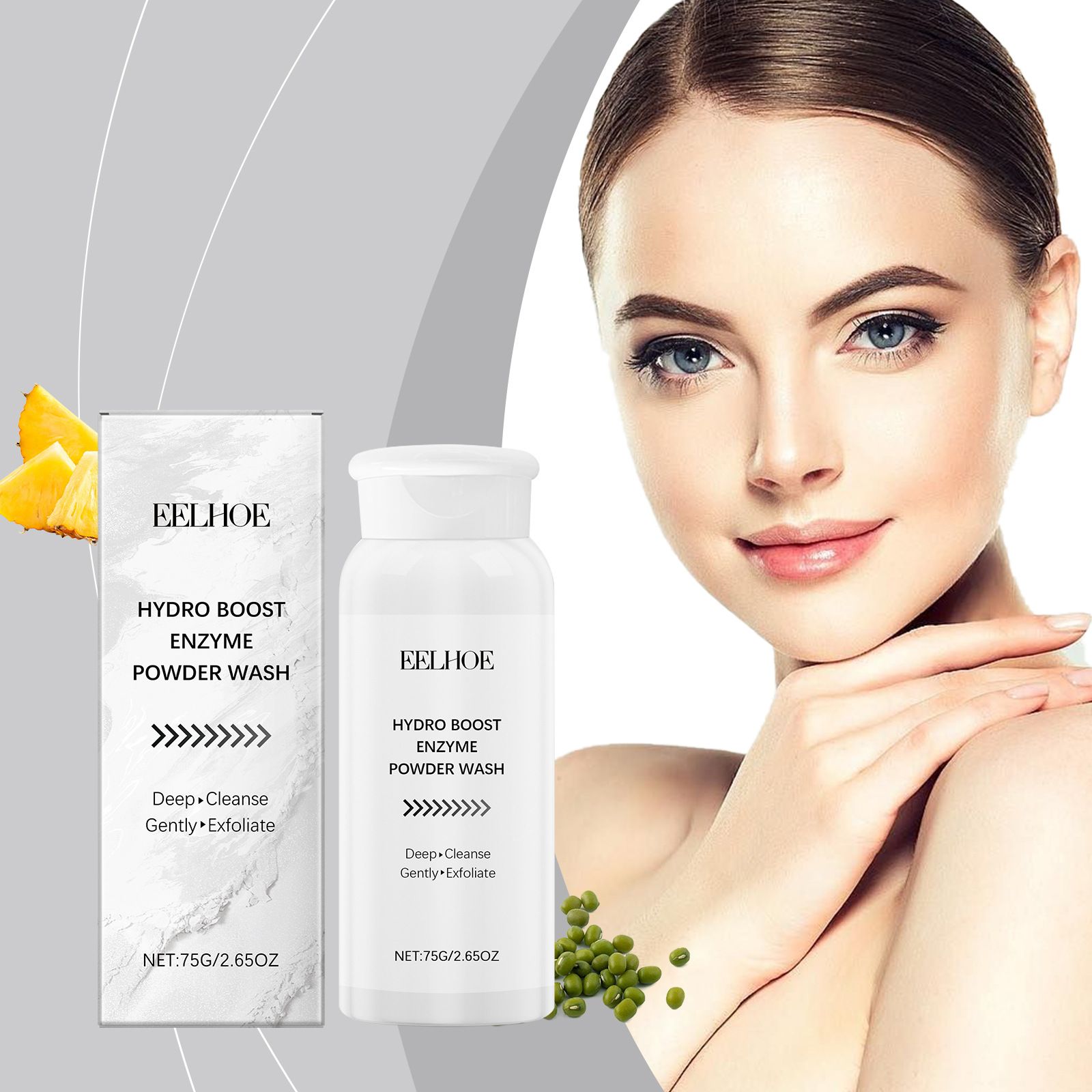 EELHOE facial cleanser gently cleanses the face, moisturizes and hydrates the skin, leaving it refreshed and non greasy view 2