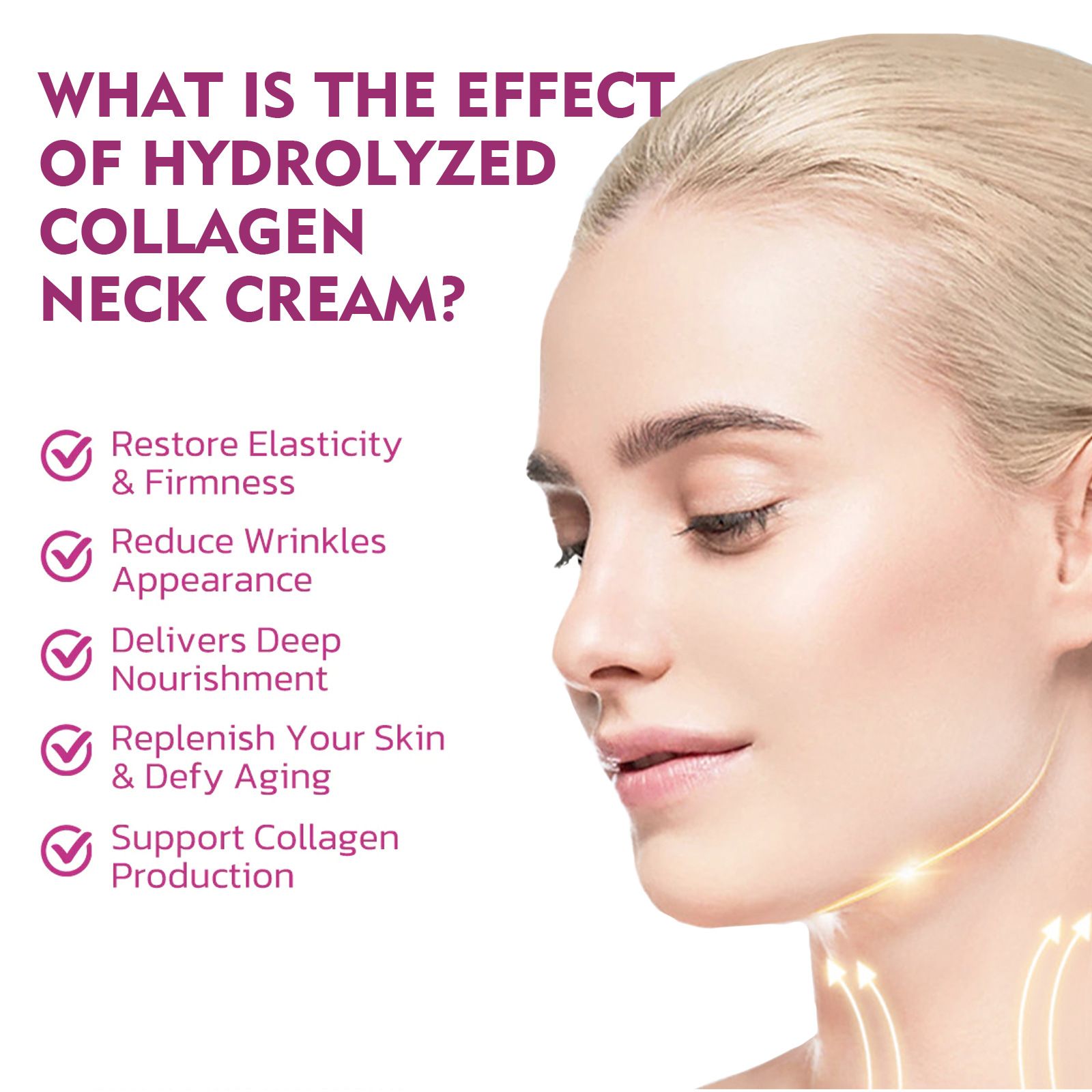 Jaysuing Hydrolyzed Collagen Neck Cream Gentle Care for Neck Skin, Moisturizing, Refreshing and Nourishing Massage Cream