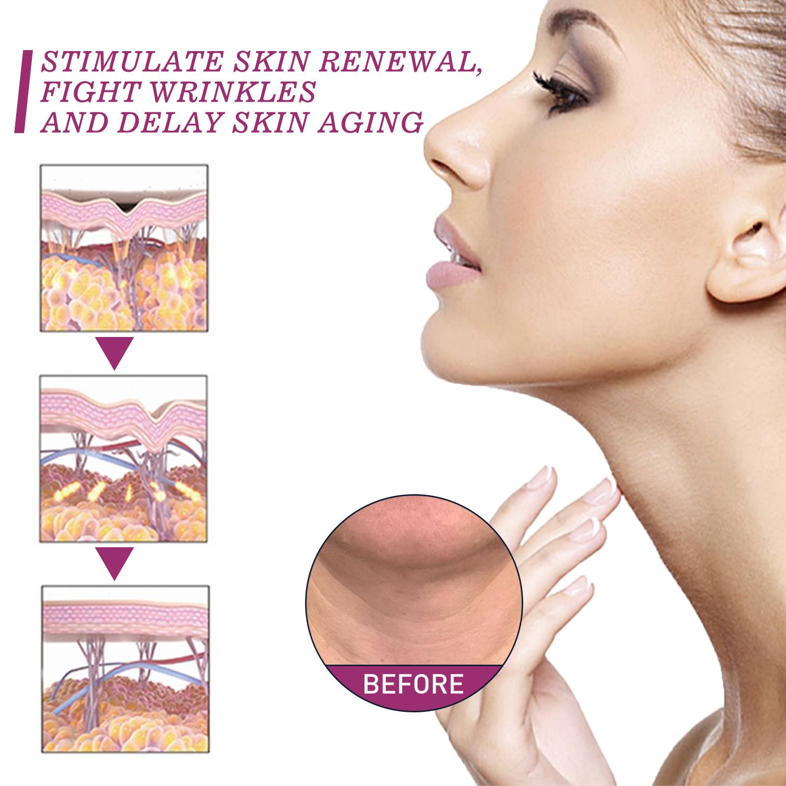 Jaysuing Hydrolyzed Collagen Neck Cream Gentle Care for Neck Skin, Moisturizing, Refreshing and Nourishing Massage Cream