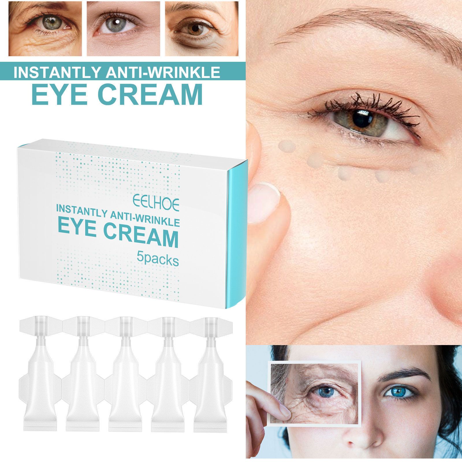 EELHOE Eye Care Cream Eye Area Skin Eye Corner Moisturizing Hydrating Nourishing Application Massage Care Eye Cream