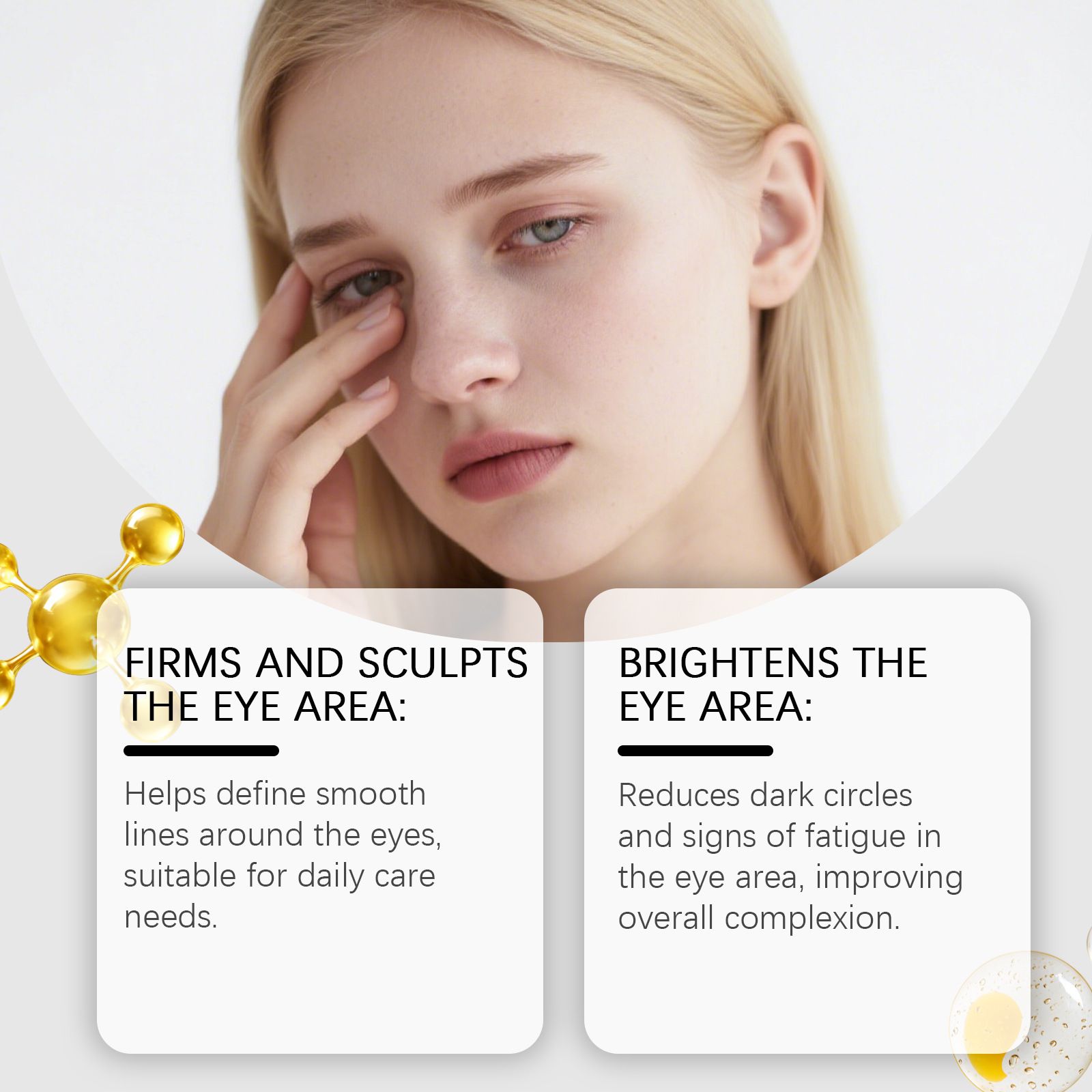 HOYGI Radiance Care Eye Cream, daily gentle moisturizing to keep the skin around the eyes elastic, hydrated, and soft