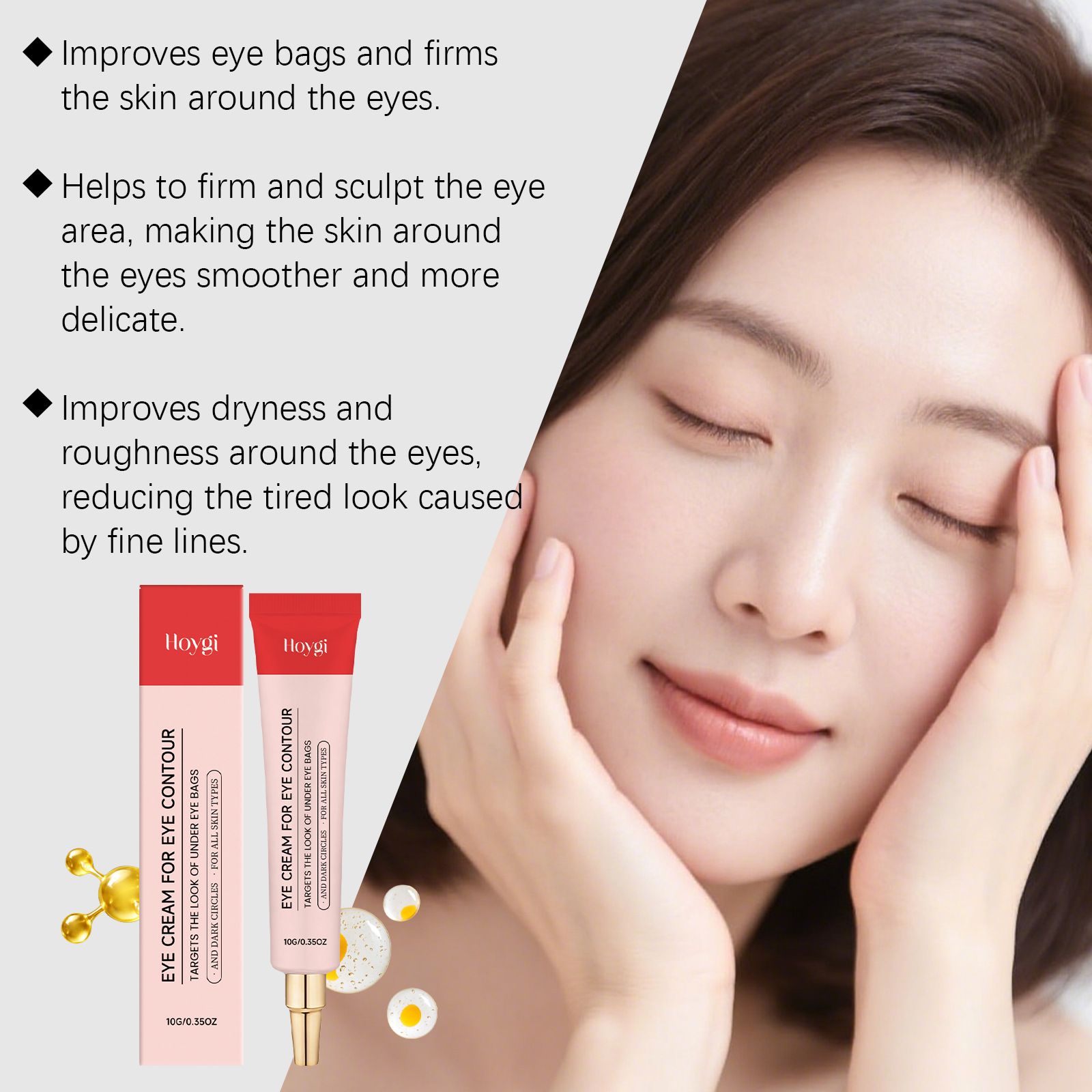 HOYGI Radiance Care Eye Cream, daily gentle moisturizing to keep the skin around the eyes elastic, hydrated, and soft