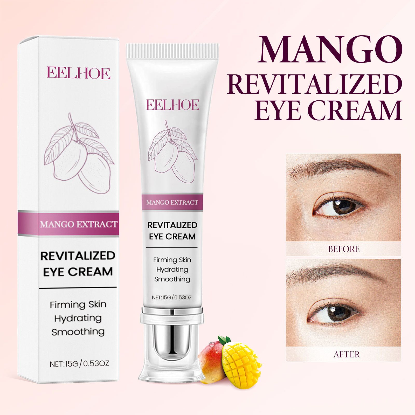 EELHOE Mango Eye Cream - Gentle and Moisturizing Eye Care for Daily Comfort, Skin-Friendly Eye Massage Cream