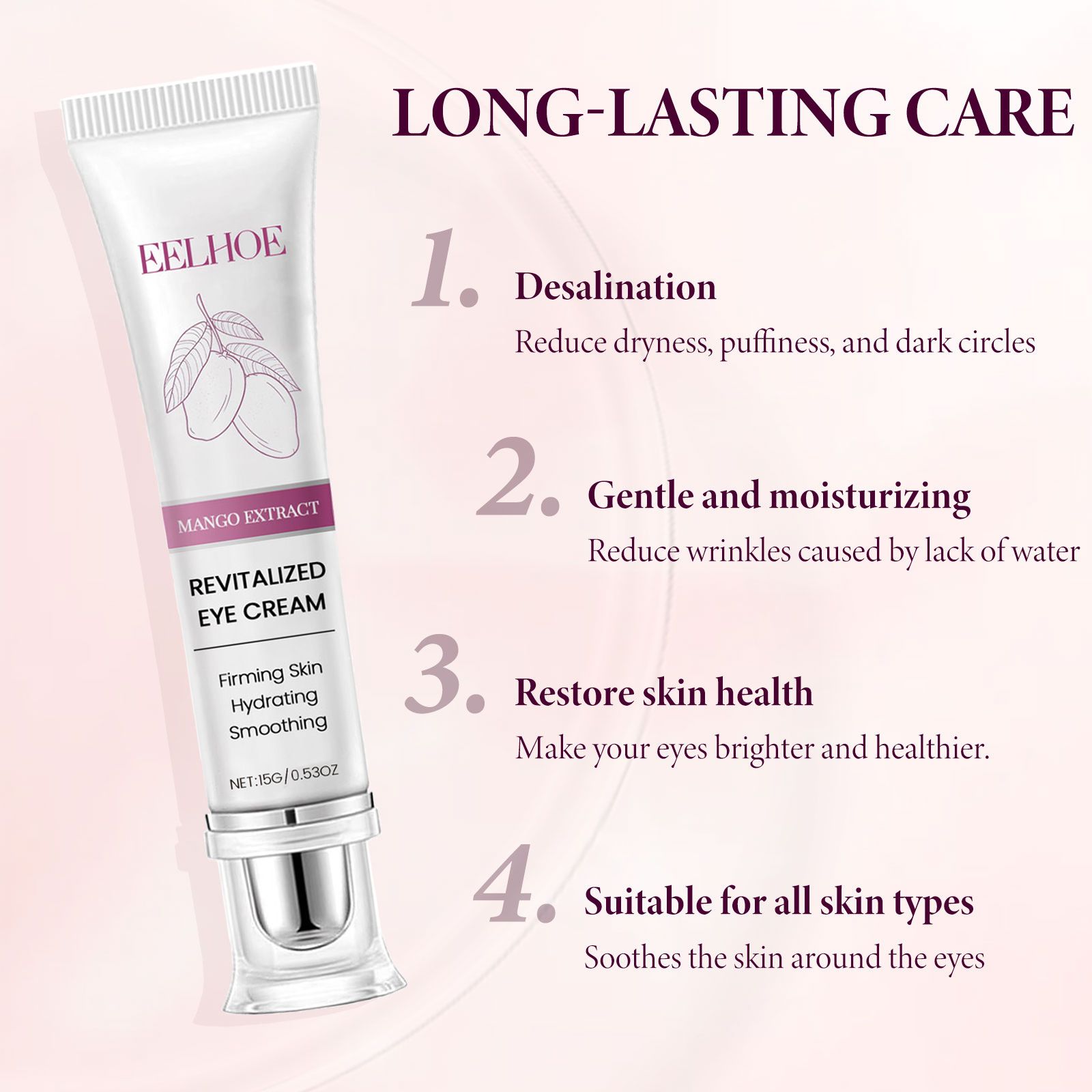 EELHOE Mango Eye Cream - Gentle and Moisturizing Eye Care for Daily Comfort, Skin-Friendly Eye Massage Cream