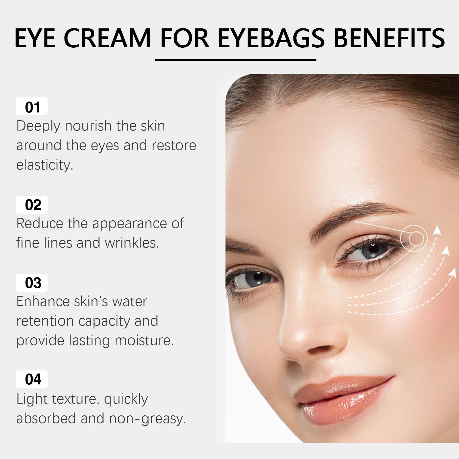 OUHOE Moisturizing Eye Cream Hydrating, Nourishing, Lightweight Eye Cream for Soft and Tender Eye Area Skin