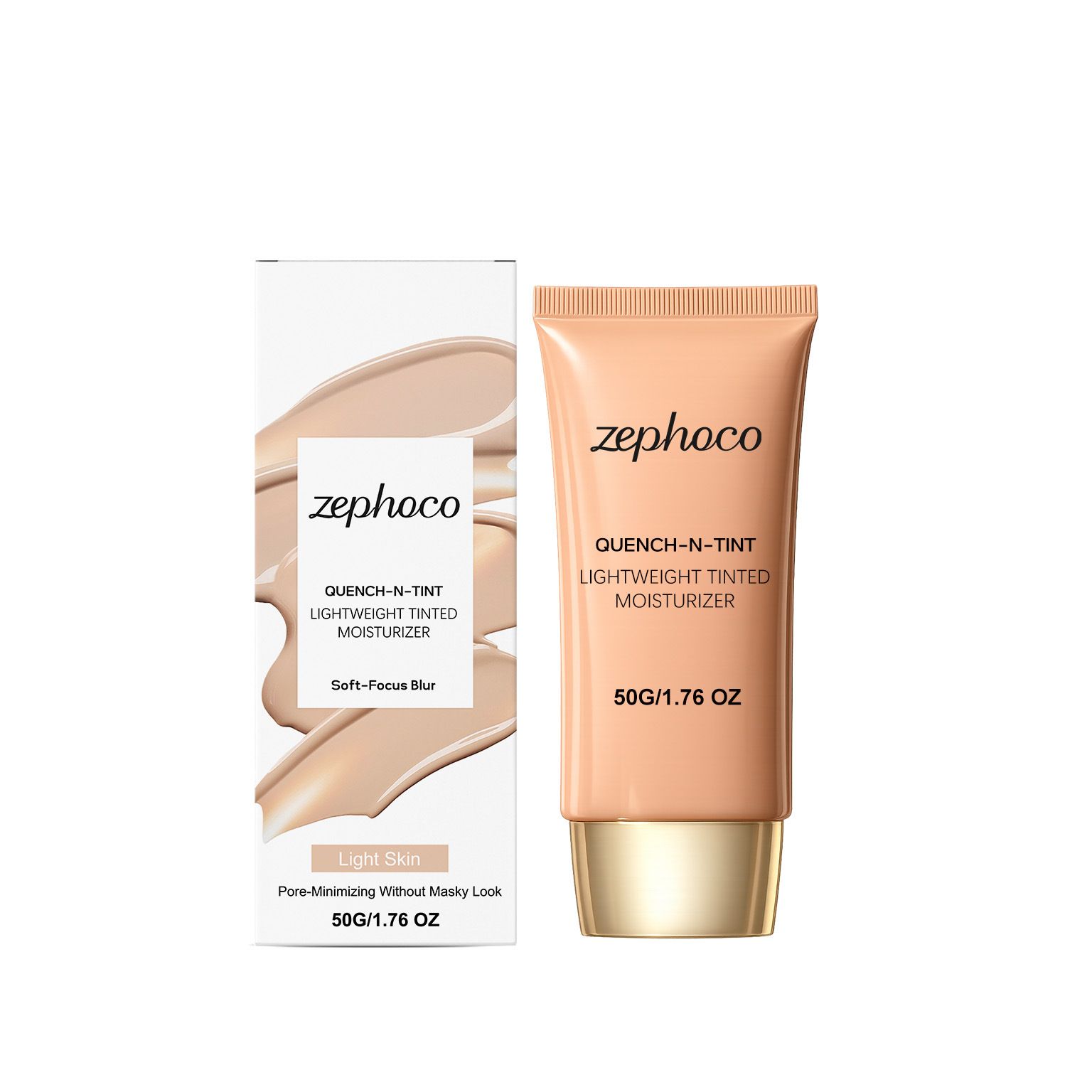 zephoco Lightweight Concealer Foundation Cream, light and thin makeup feeling, natural and long-lasting, creamy skin nude makeup foundation cream