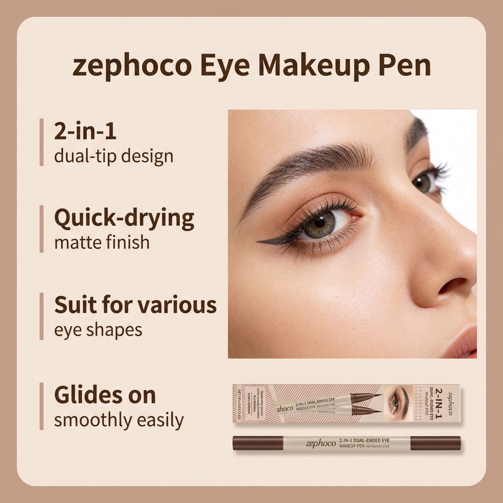zephoco double-ended liquid eyeliner (gray-brown) silky and smooth, not easy to smudge, natural and invisible eyeliner view 4
