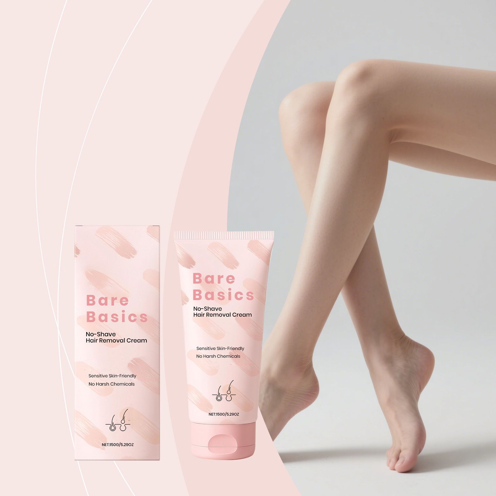 Body Hair Removal Cream Gentle cleansing, smooth and delicate body skin, hair removal without irritation, moisturizing, comfortable, and refreshing