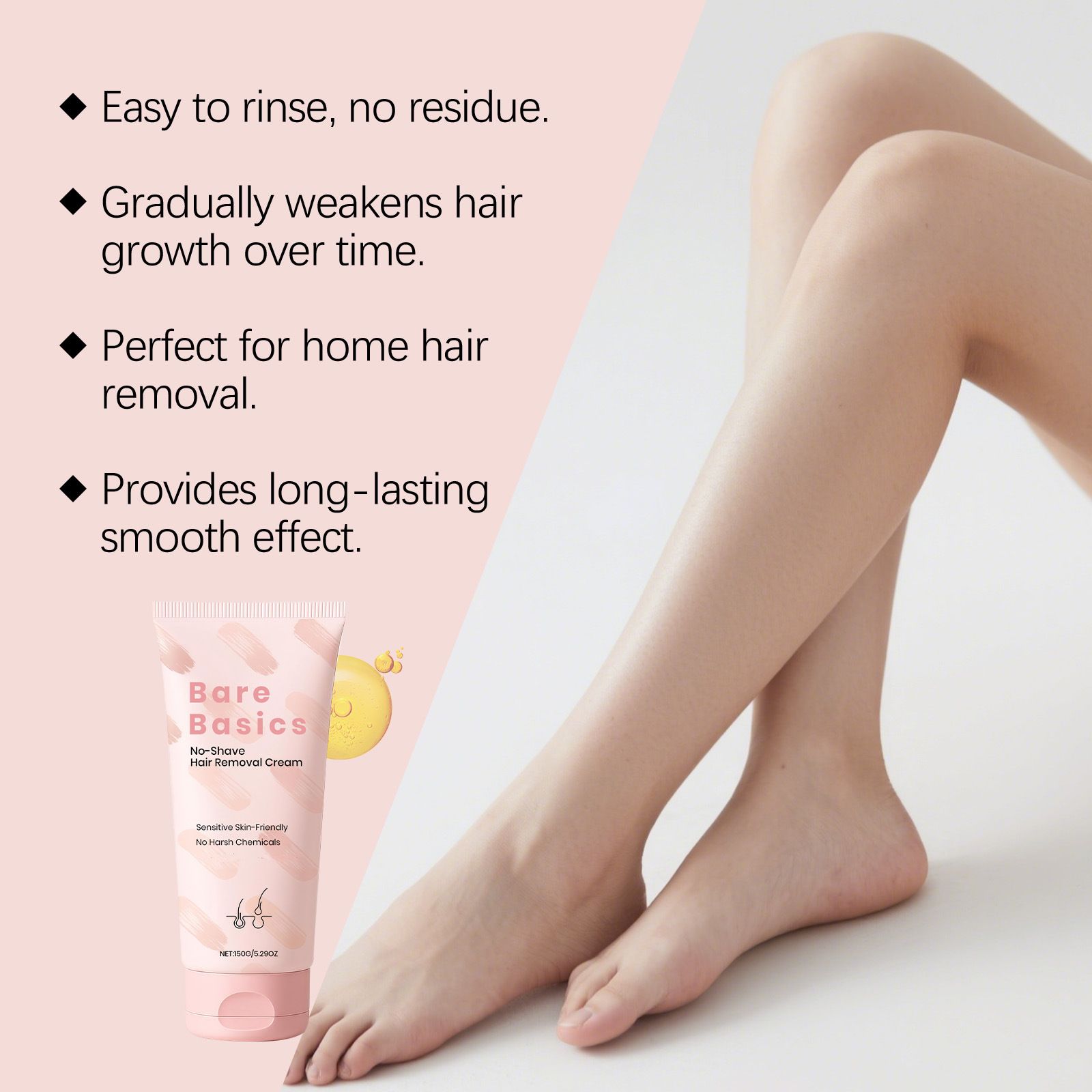 Body Hair Removal Cream Gentle cleansing, smooth and delicate body skin, hair removal without irritation, moisturizing, comfortable, and refreshing