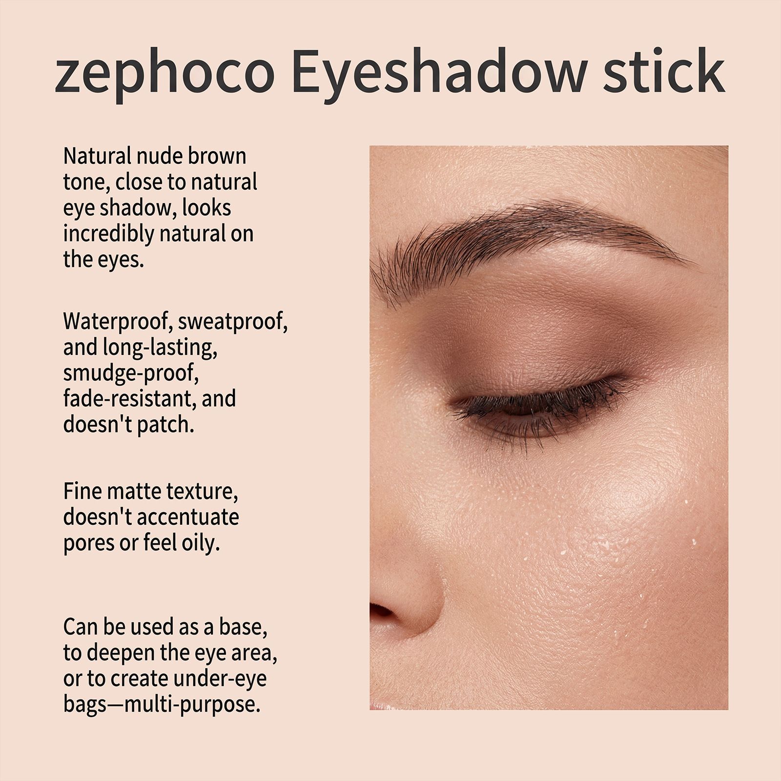 Zephoco silky soft fog eye shadow pen color display fine flash natural light makeup versatile commute dating eye shadow view 4