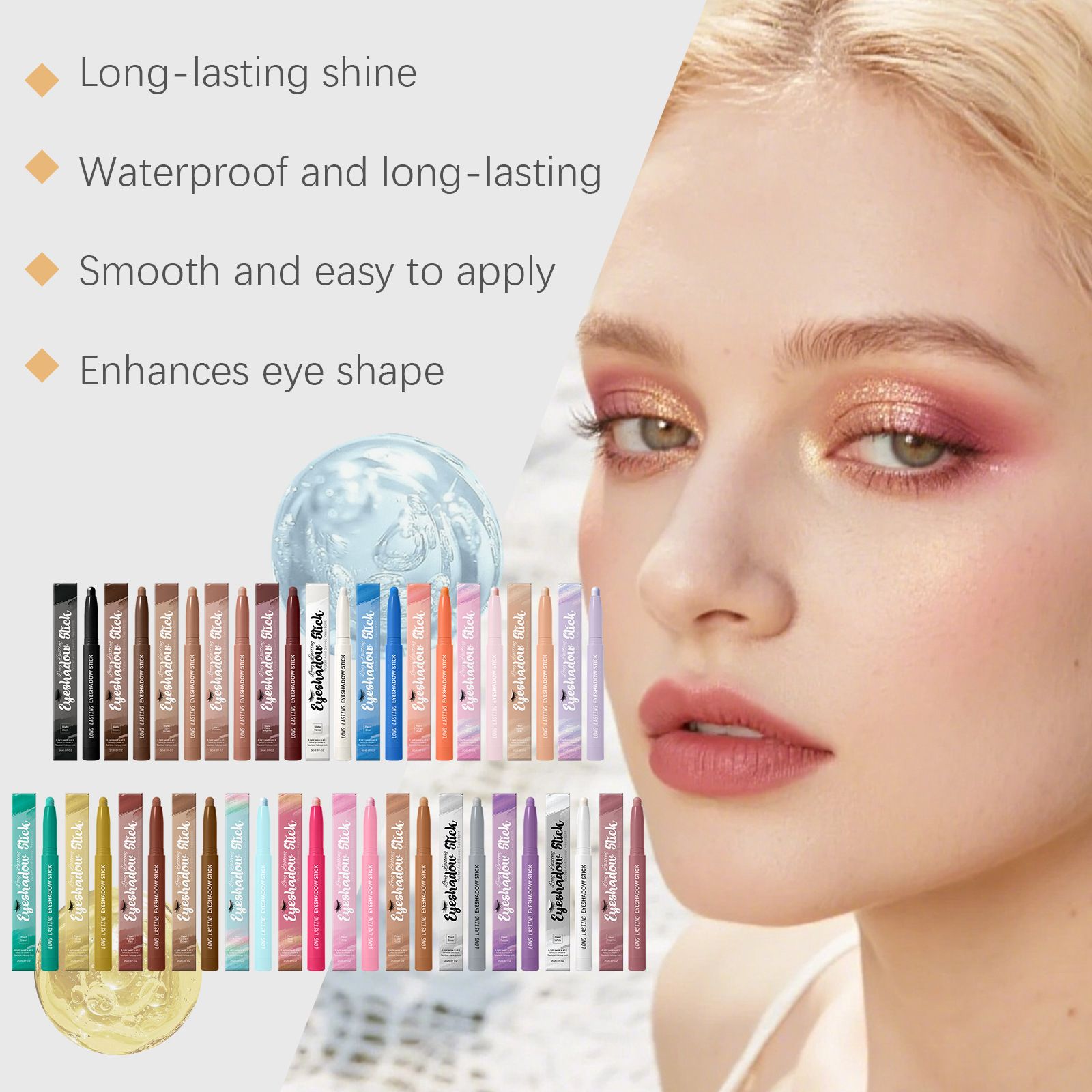 Eye shadow stick series with makeup is natural, silky, smooth, convenient, and easy to use for daily appointments. eye shadow stick is easy to use