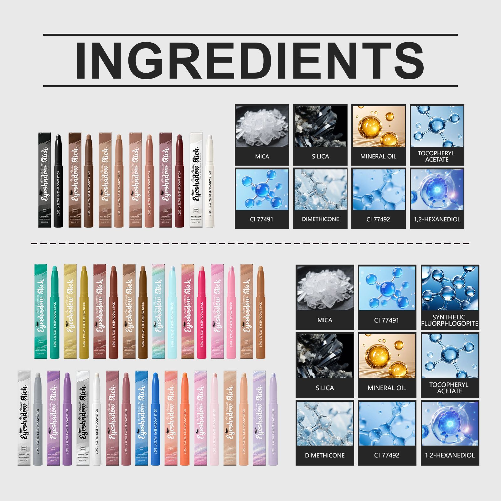 Eye shadow stick series with makeup is natural, silky, smooth, convenient, and easy to use for daily appointments. eye shadow stick is easy to use