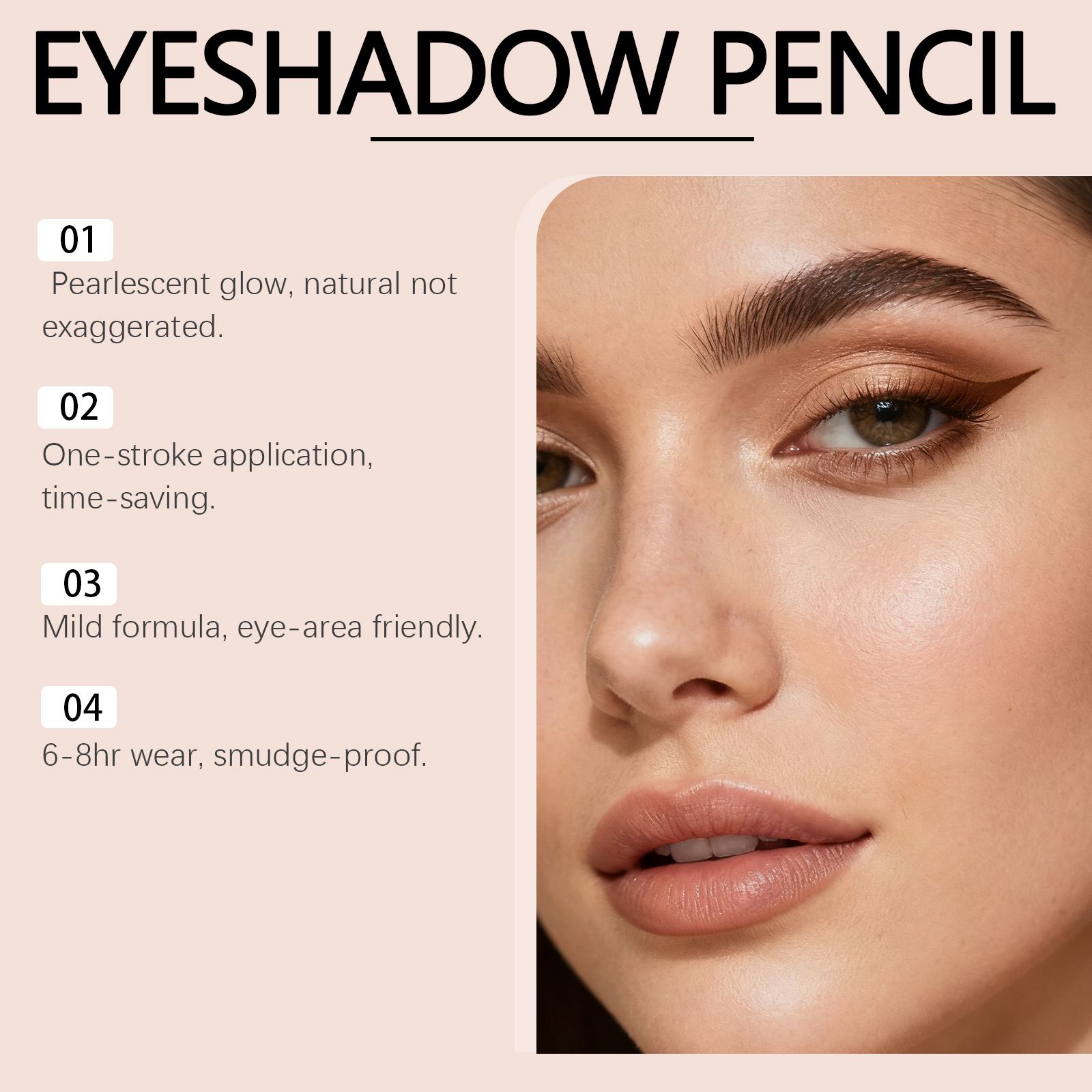 Zephoco smooth pearlescent eye shadow pen (champagne gold) pearlescent fine glitter beautiful makeup natural color view 3