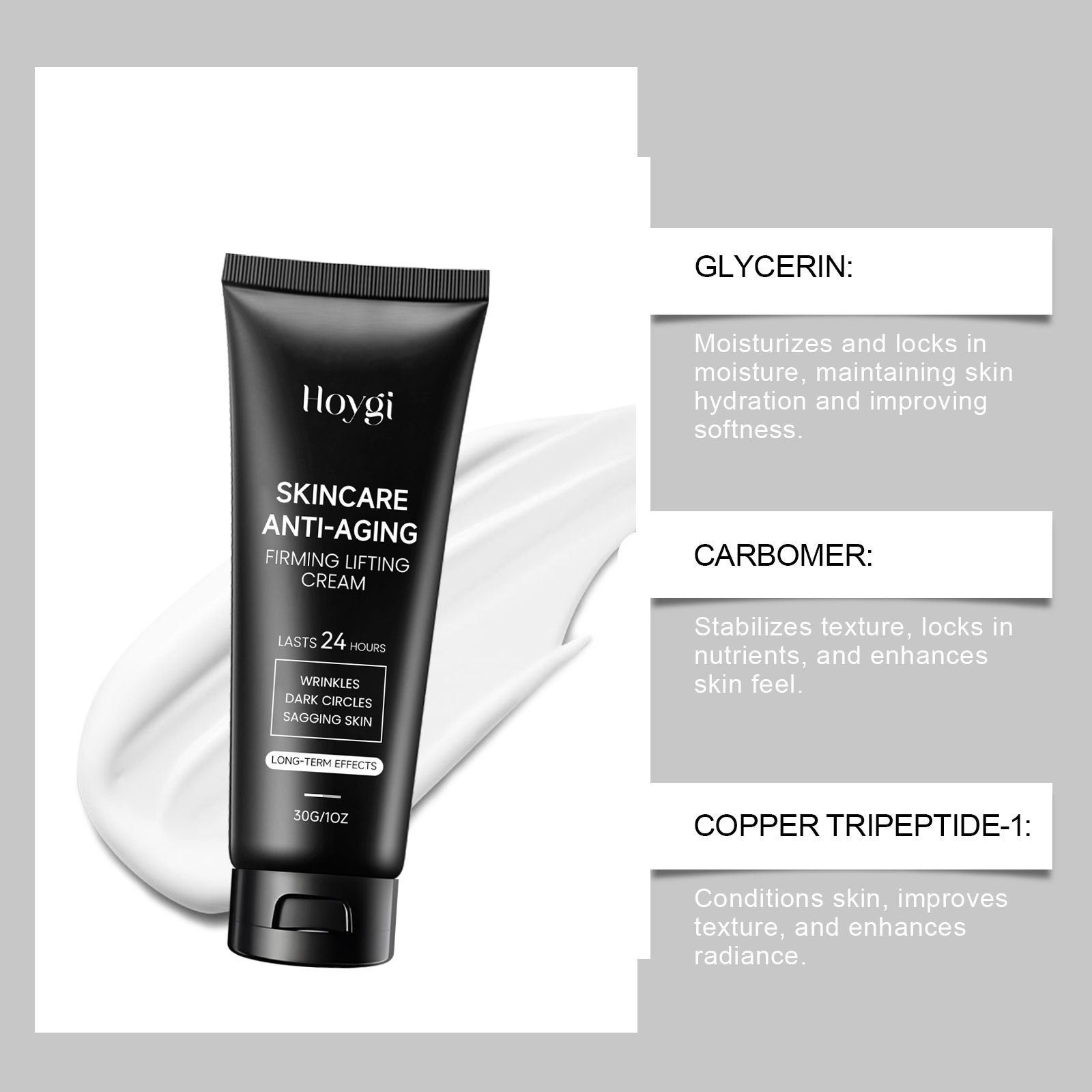 HOYGI Peptide Moisturizing Cream Comfortably Softens Facial Skin, Refreshing and Non-Greasy Daily Facial Care Cream