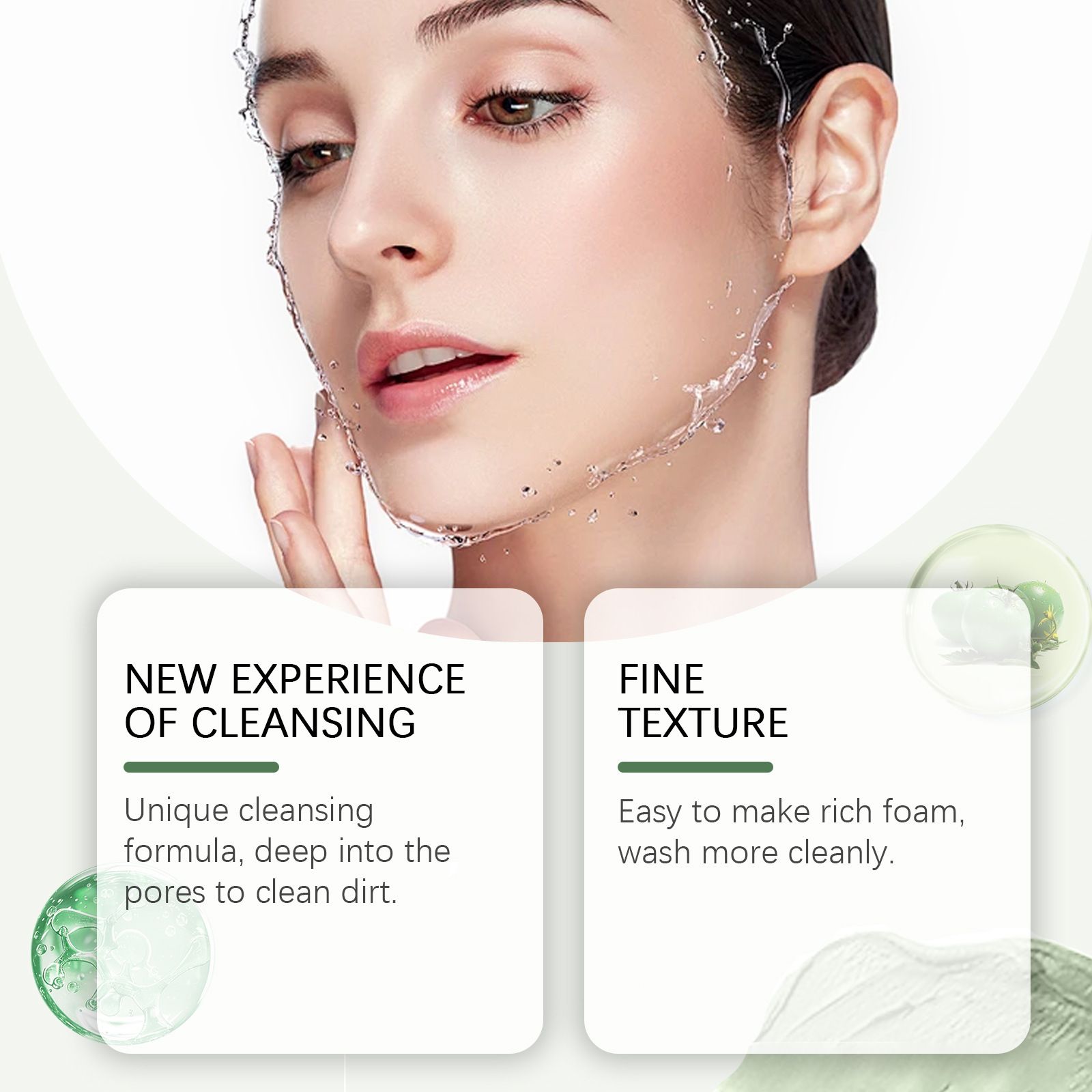 HOYGI Green Tomato Cleansing Face Wash Moisturizes and Softens Skin, Gently Cleanses Oil and Dirt